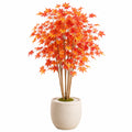 Arbre artificiel érable 180 cm feuillage rouge orange en polyester pour intérieur avec pot