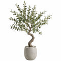 Olivier artificiel 180 cm vert en plastique avec pot style naturel