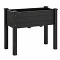 Jardinière surélevée 100 x 50 x 80 cm en bois noir pour extérieur