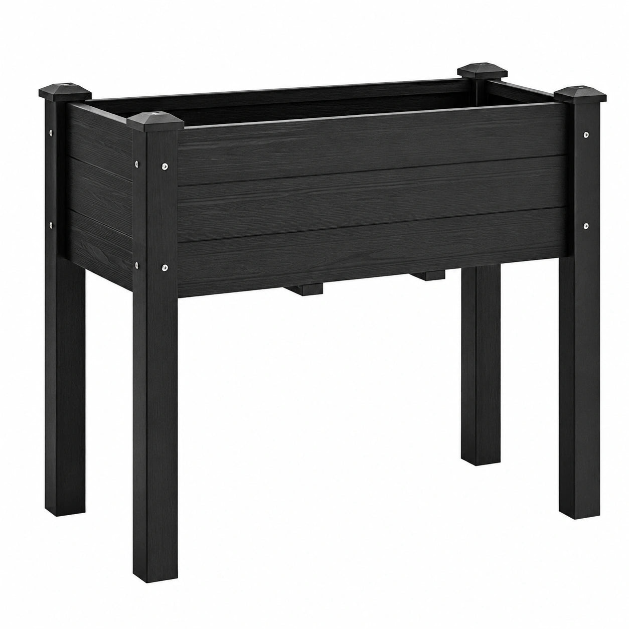 Jardinière surélevée 100 x 50 x 80 cm en bois noir pour extérieur
