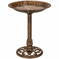 Bain d'oiseaux sur pied diamètre 45 cm métal brun style classique extérieur