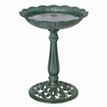 Bain d'oiseaux 50 cm en métal vert sur pied style classique