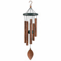 Carillon éolien 90 cm en métal cuivre et vert patiné pour jardin style rustique