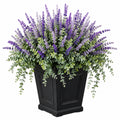 Plante artificielle lavande 85 cm en plastique violet vert avec pot noir décoratif