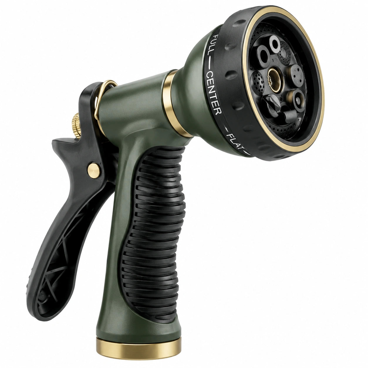 Pistolet d'arrosage 18 cm en plastique vert noir à jet réglable
