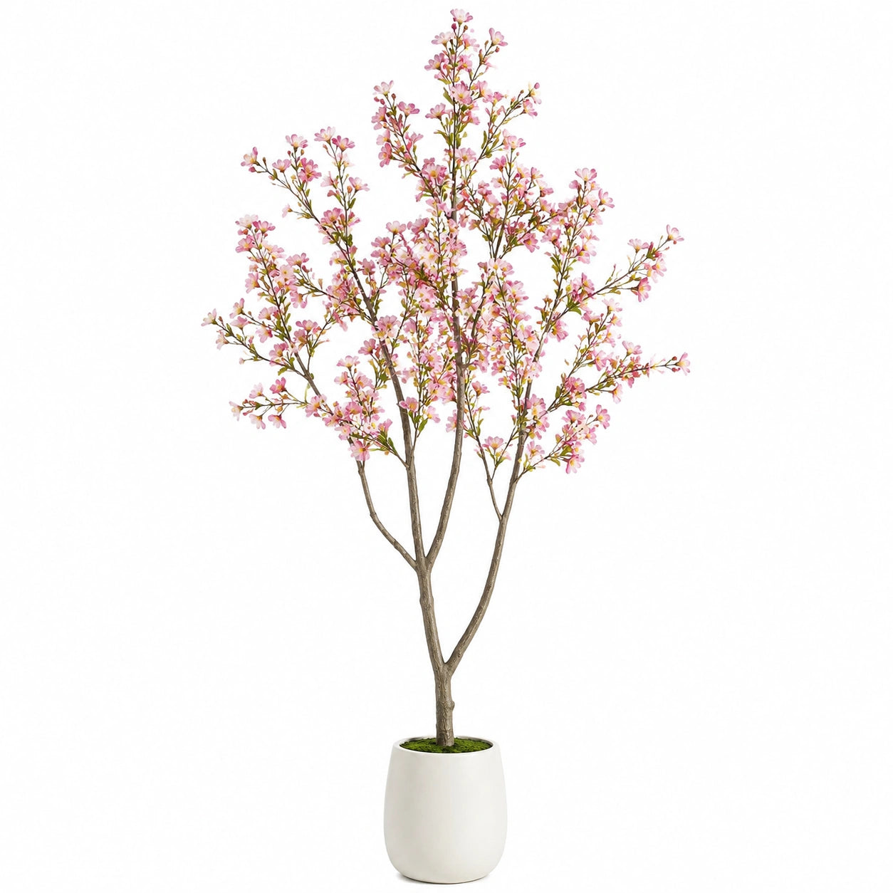 Plante artificielle en pot 180 cm fleurs roses style décoratif